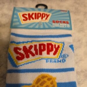 Skippy Peanut Buttee Men's Fun Novelty Socks Fits Shoe Size 6-12